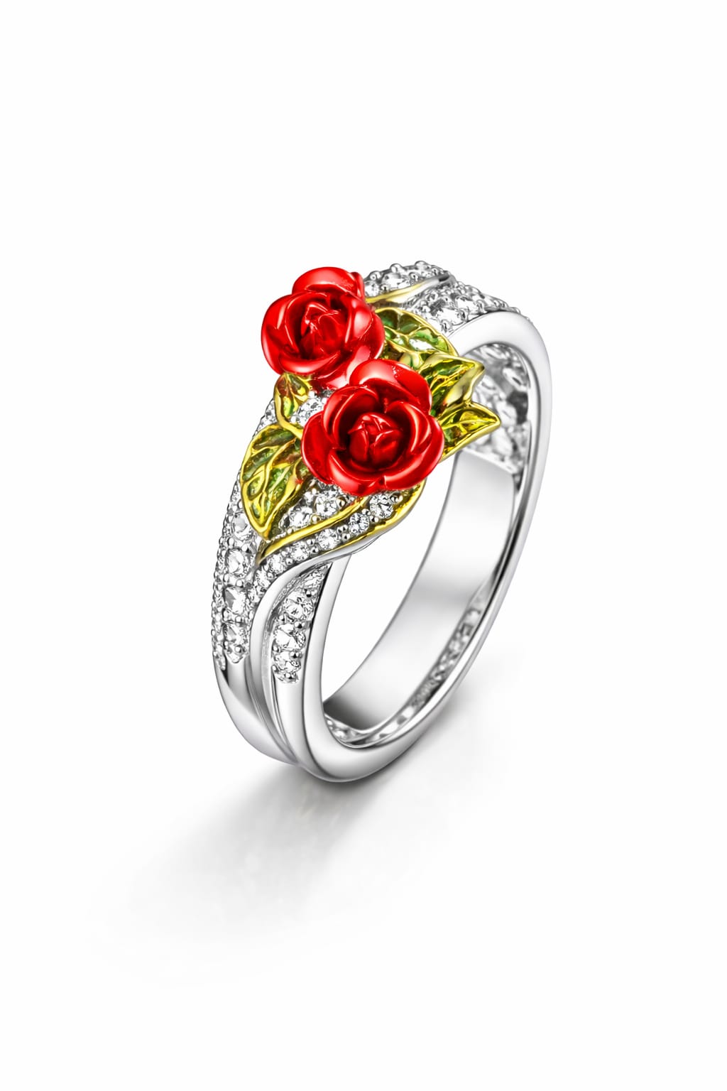 Nivora Scarlet Bloom Silver Ring